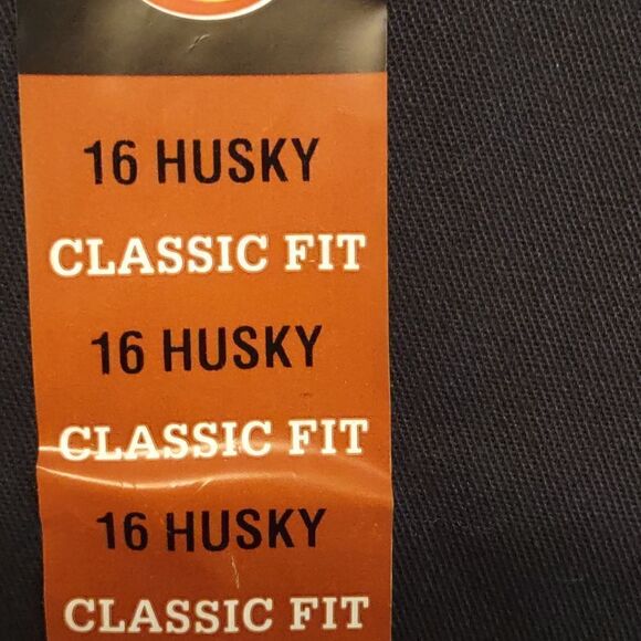 New Dickies Navy boys flat front classic fit straight leg pants 16 husky - Picture 5 of 8